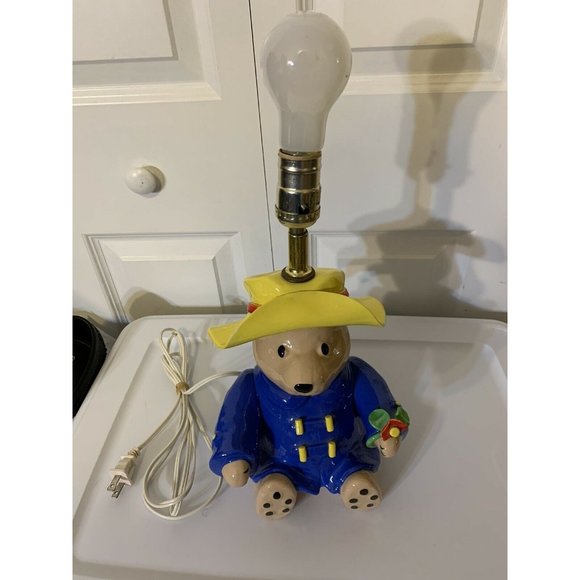 Vintage Paddington Bear Lamp by NOJO EDEN 1991 14 1/2 Inches Works No Lamp Shade - Picture 2 of 10